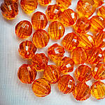 Намистини помаранчеві акрилові 8 мм (20 шт), фото 2