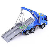 Іграшка евакуатор з поліцейською машинкою Wenyi інерційний зі світлозвуковими ефектами Синій (60527), фото 4