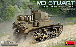 Пластикова модель 1/35 MiniArt 35425 американський легкий танк M3 Stuart початок виробництва