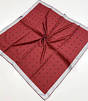 ПлатокChanel Шанель Коллекция 2024 года!. Стильный весенний шелковый платок с ручной подшивкой Бордовый