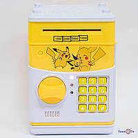 Електронна скарбничка-іграшка для дітей із паролем, Дитячий сейф «Пікачу» з електричним запірним механізмом