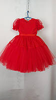 Детское платье с пышной юбкой на выпускной, 5-6 лет Красный