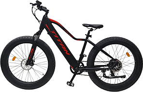 Електровелосипед E-Titan Stalker 26" 18" Чорний — Червоний