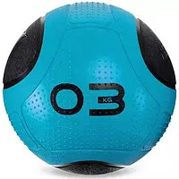 М'яч медичний медбол Medicine Ball вага 3 кг синьо-чорний