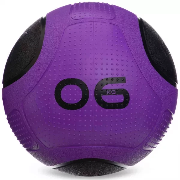 М'яч медичний медбол Medicine Ball вага 6 кг фіолетово-чорний