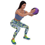 М'яч медичний медбол Medicine Ball вага 1кг фіолетовий-чорний, фото 5