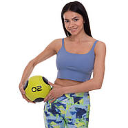 М'яч медичний медбол Medicine Ball вага 2 кг зелений-чорний, фото 4