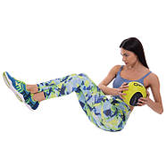 М'яч медичний медбол Medicine Ball вага 2 кг зелений-чорний, фото 5