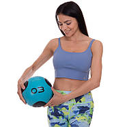 М'яч медичний медбол Medicine Ball вага 3 кг синьо-чорний, фото 6