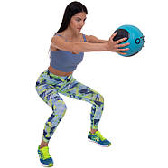 М'яч медичний медбол Medicine Ball вага 3 кг синьо-чорний, фото 7