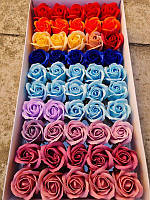 Невянущие розы для женщины на мыльной основе в наборе 50шт, Красивое подарочное мыло девушке, Натуральное мыло