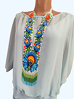 Женское украшение гердан Украинский Петрикивский орнамент с чешского бисери и бусин