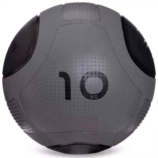 М'яч медичний медбол Medicine Ball вага 10 кг сіро-чорний