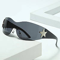 Женские солнцезащитные очки со звездами черные У2К