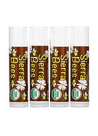 Набір бальзамів для губ Sierra Bees органічні 4 шт по 4.25г з ароматом кокоса