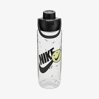 Бутылка для воды Nike TR Renew Recharge Chug Bottle 24 OZ грфічний прозорий, чорний 709 мл N.100.7637.968.24