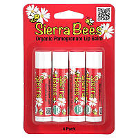 Sierra Bees, органические бальзамы для губ, гранат, 4 штуки по 4,25 г (0,15 унции)