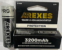 Акумулятор Arexes 18650 3.7v 3200mah із захистом високотоковий (без піптика) Top