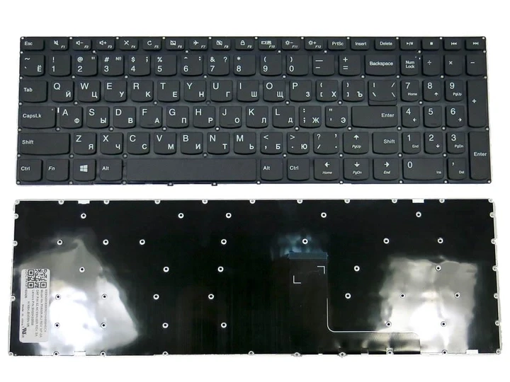 Клавіатура для LENOVO IdeaPad 310-15ABR, 310-15IAP, 310-15ISK, 310-15IKB, 510-15IKB, 510-15ISK (RU Black без рамки)