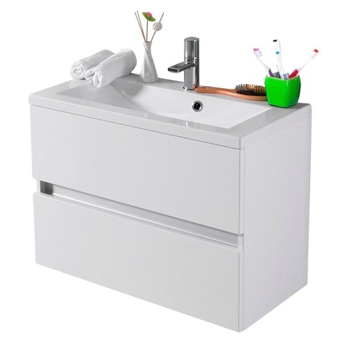 Тумба подвесная 70 см с раковиной из искусственного камня Fancy Marble ...