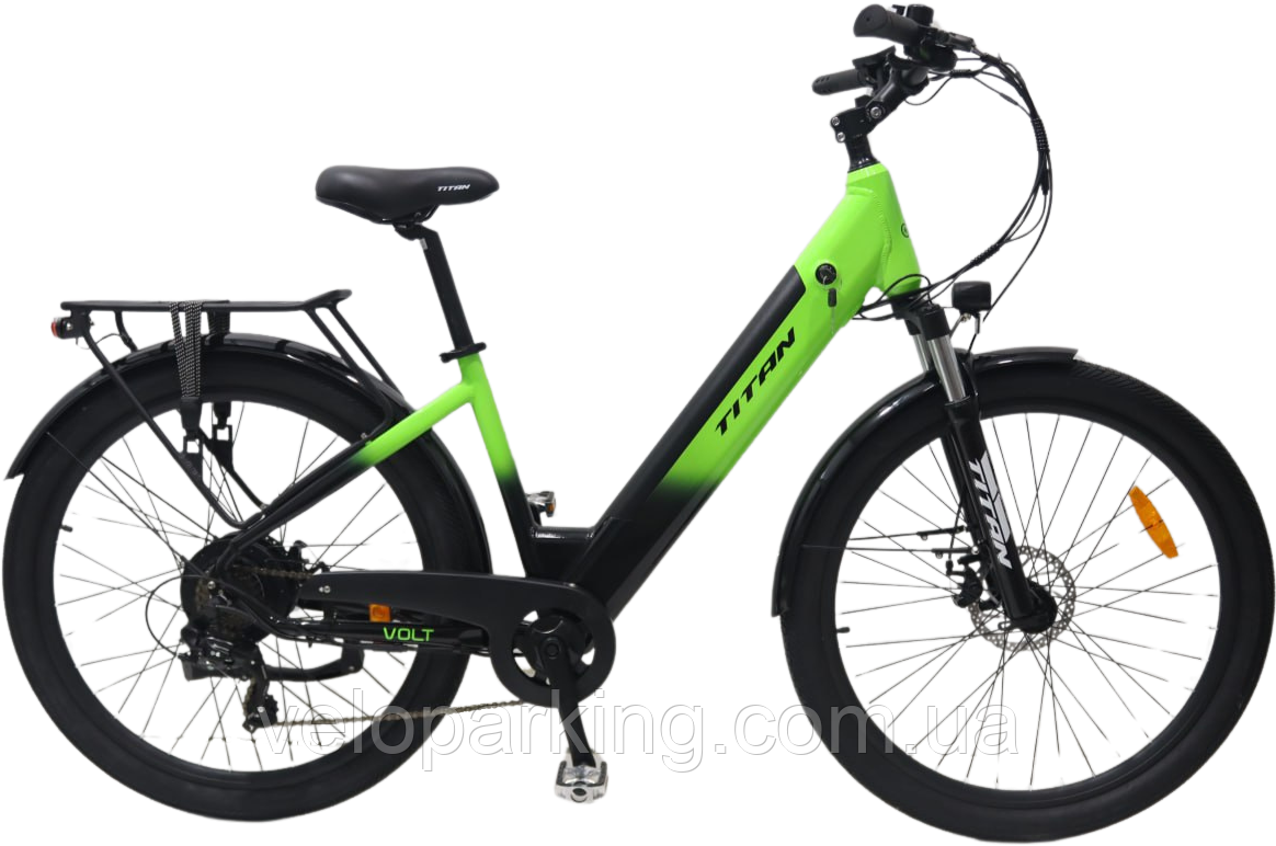 Електровелосипед E-Titan Volt 27.5" 17" Чорний-Зелений