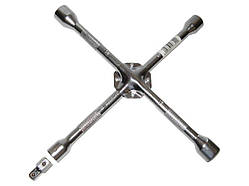 Ключ балонний хрест усил. 17*19*21*23мм*1/2" Хром-Ванадій + адаптер "KING ROY" (K-31755)