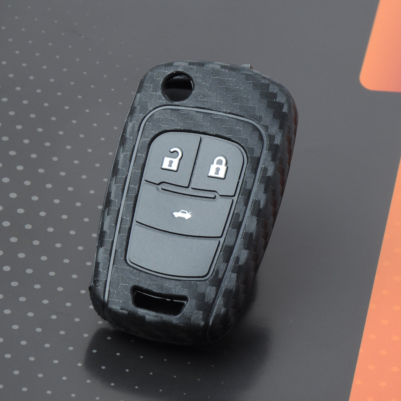 Чохол брелка авто сигналізації силіконовий Chevrolet CARBON 941, фото 1