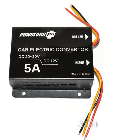 Перетворювач 24V-12V 5А 6 проводів PowerOnePlus (Box), фото 1