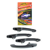 Ручка дверей авто наружна у зборі 2109-2115 чорна "Рись"(4шт.)
