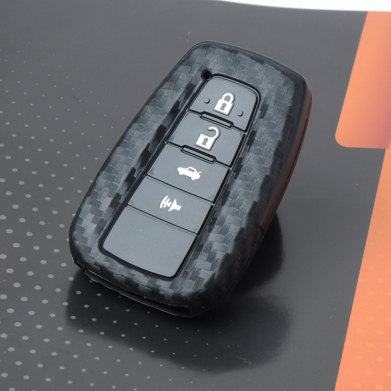 Чохол брелка авто сигналізації  силіконовий Toyota - KMR 18 Carbon 1231 (4 039), фото 1