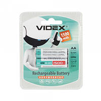 Батарея акумуляторна AA R06 VIDEX (1500mAh) (2шт/пач)