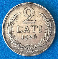 Монета Латвии 2 лат 1926 г