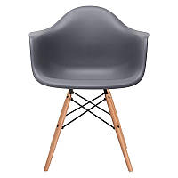 Кресло SDM Тауэр Вуд ножки деревянные пластик Темно-серый (hub_RNKS44759) IB, код: 1936029