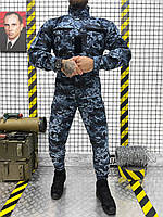 Тактический уставной костюм ВСМУ синий камуфляж, мужской военный костюм серый камуфляж для морских и спецслужб