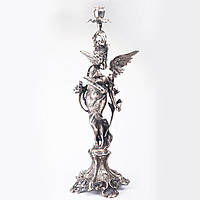 Срібний свічник Вестниця небес ручна робота сер00039 Онікс SC, код: 6840727
