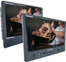 Odtwarzacz DVD Samochodowy 2 Ekrany Pasek Mocujący Wideo Komplet Kabli