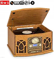 Програвач вінілу Wieża Gramofon Retro 6w1! Dab Bluetooth CD Fm Tape