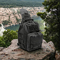 Качественная тактическая сумка, укрепленная мужская сумка рюкзак тактическая слинг. QM-201 Цвет: черный