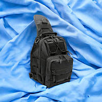 Качественная тактическая сумка, укрепленная мужская сумка рюкзак тактическая слинг. SD-271 Цвет: черный skr