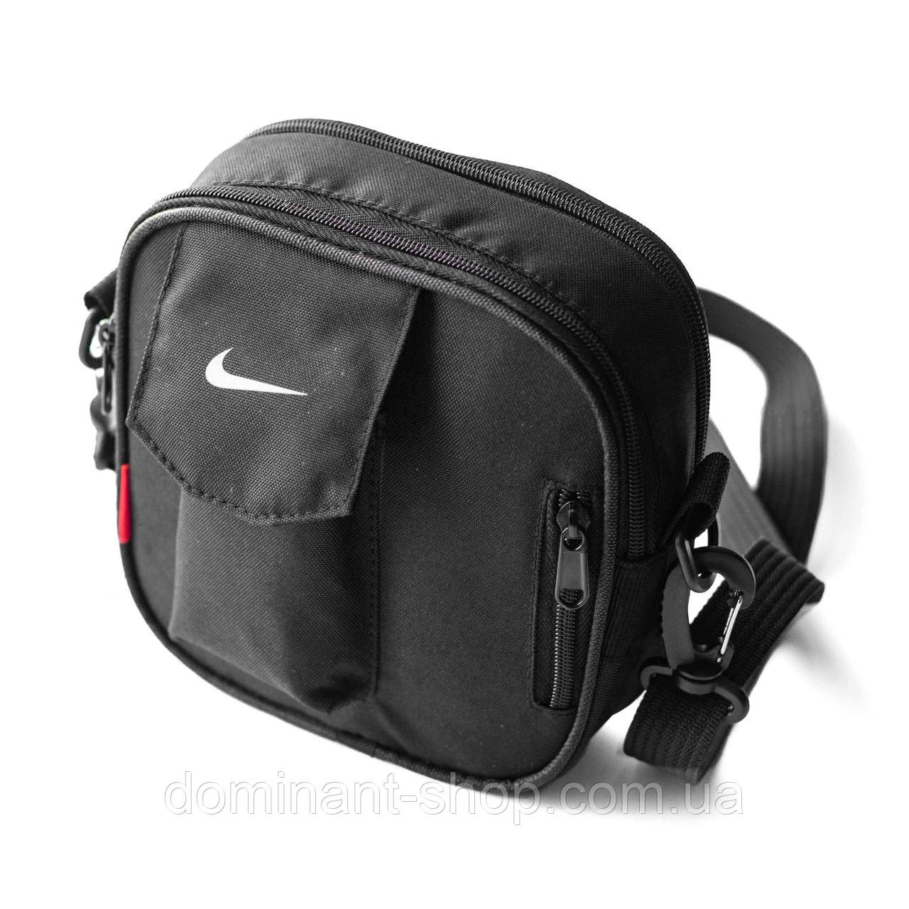 Сумка барсетка через плече Nike skat чорна з тканини молодіжна месенджер Найк