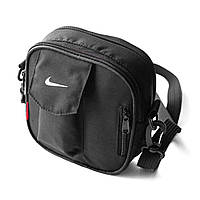Сумка барсетка через плече Nike skat чорна з тканини молодіжна месенджер Найк