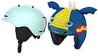 Детский горнолыжный шлем Salomon Orka Junior цвета морской волны c чехлом BARTS (размер S)