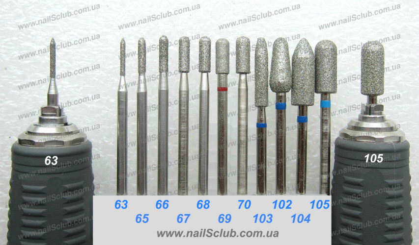 Закруглений циліндр для манікюру алмазні фрези купити Житомир,Харків,Кропивницький,Дніпро,Біла Церква
