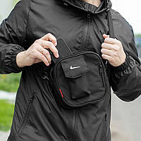 Сумка барсетка через плече Nike skat чорна з тканини молодіжна месенджер Найк