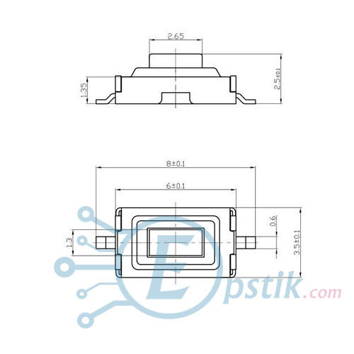 Кнопка тактовая 3x6x2.5мм 2pin SMD - фото 2 - id-p364743231