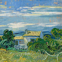 Картина на полотні "Ван Гог, Зелене пшеничне поле з кипарисом, Vincent van Gogh, Green Field", 48×60см, фото 3