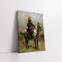 Картина на холсте "Альфонс де Невиль, Кавалерист, Alphonse de Neuville, A Cavalryman", 60×43см
