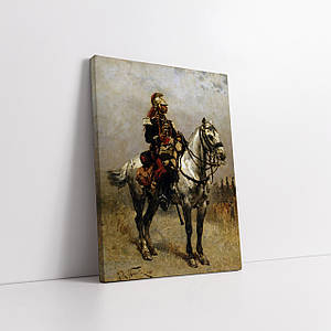 Картина на полотні "Альфонс де Невіль, Кавалерист, Alphonse de Neuville, A Cavalryman", 60×43см