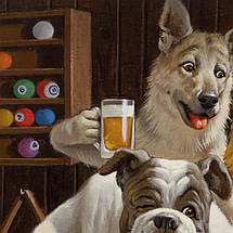 Картина на полотні "Артур Сарнофф, Собаки грають у більярд, Arthur Sarnoff, Dogs Playing Pool", 41×60см, фото 2