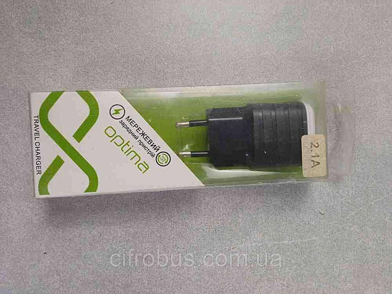 Зарядний пристрій Б/К СЗП 2 USB Optima Force (2.1A) Black